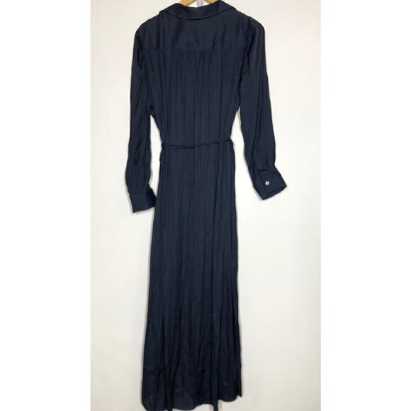 Madewell Button Front Utility Shirtdress in Satin Deep Indigo Blue NWT S - Picture 9 of 14